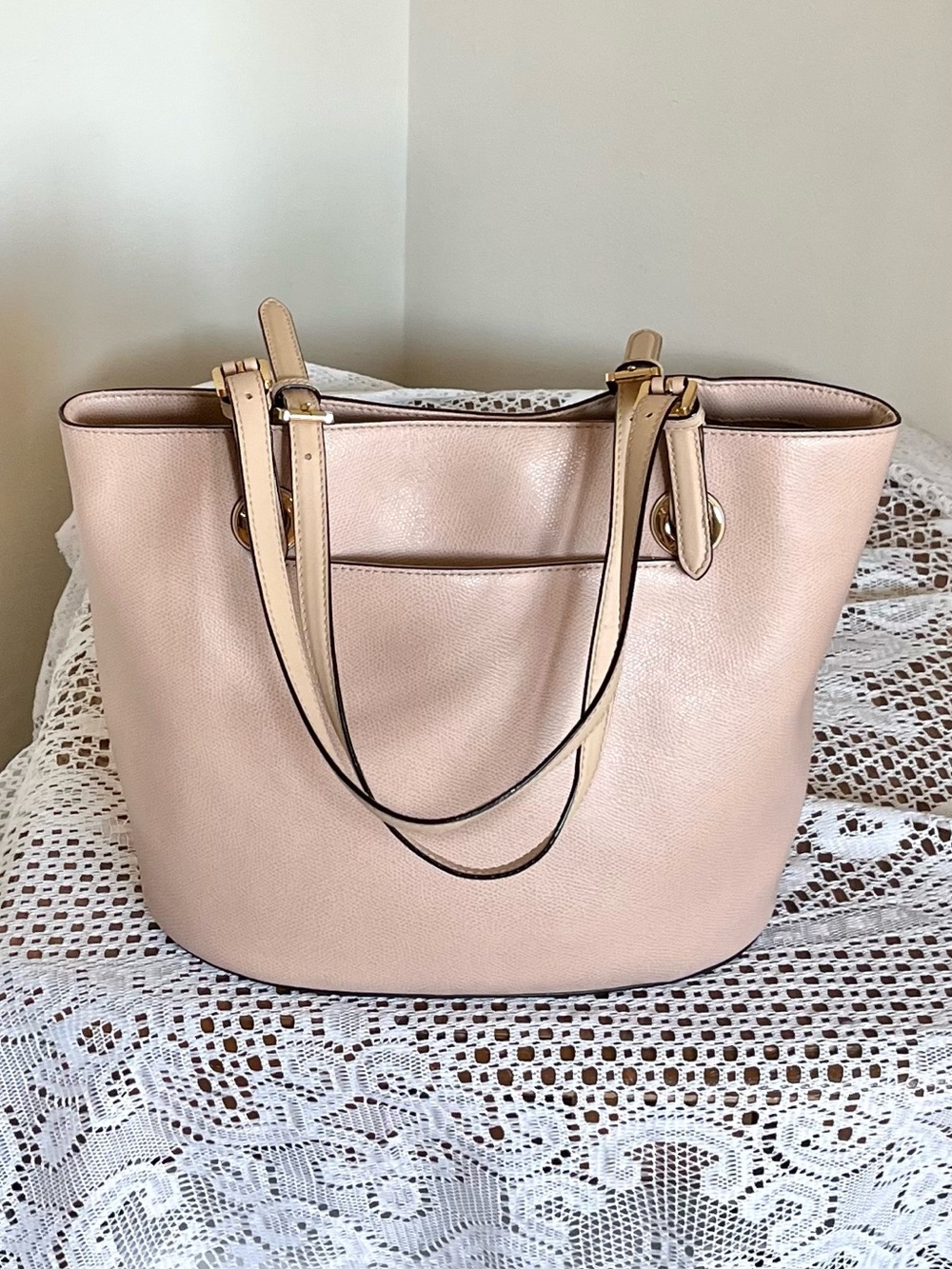 Michael Kors pink leather tote
